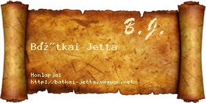 Bátkai Jetta névjegykártya